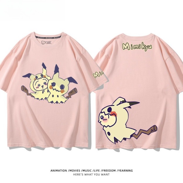 Chiikawa X 寶可夢 2026親子情侶男女同款 印花短袖T恤