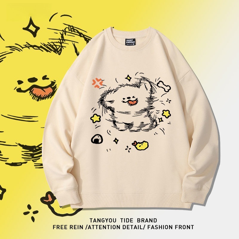 線條小狗 聯名衛衣2026秋冬新款親子情侶裝 圓領長袖/連帽衛衣