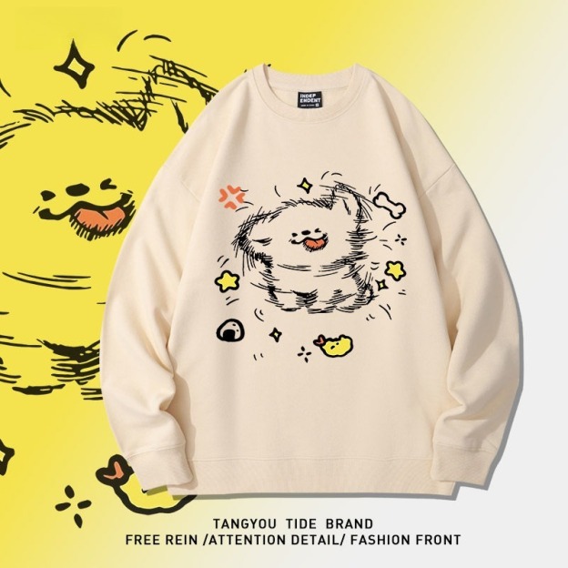 線條小狗 聯名衛衣2026秋冬新款親子情侶裝 圓領長袖/連帽衛衣