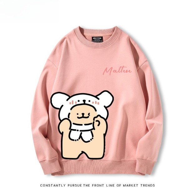 線條小狗 聯名親子情侶裝 圓領長袖