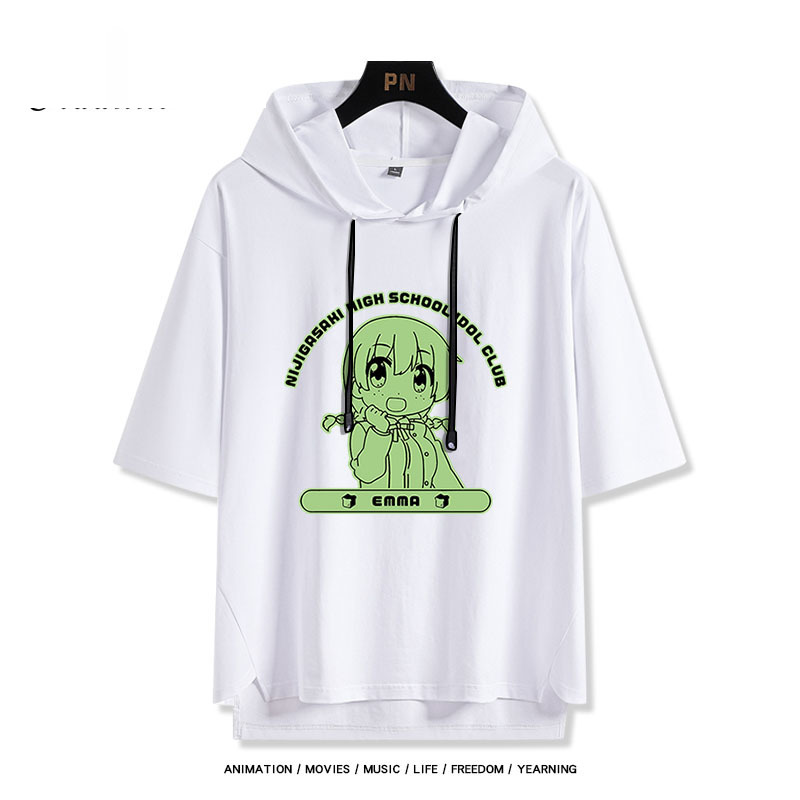 LoveLive 虹咲 虹四格動畫  連帽短袖T恤-GOODTOYSTUDIO