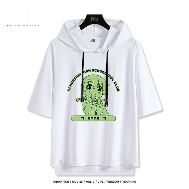 LoveLive 虹咲 虹四格動畫  連帽短袖T恤-GOODTOYSTUDIO