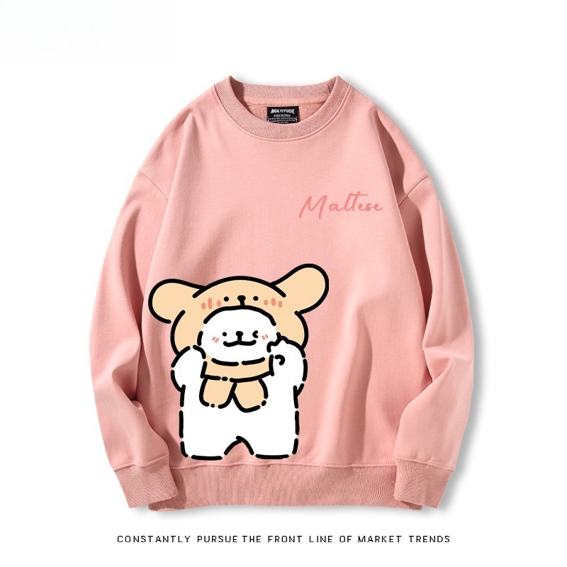 線條小狗 聯名親子情侶裝 圓領長袖