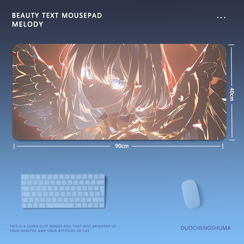 炫彩流光美女電競超大遊戲加厚防滑鼠標墊