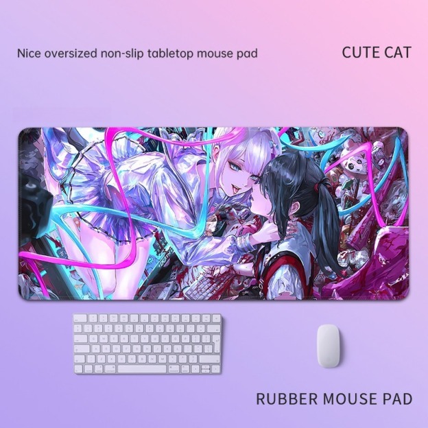 主播女孩重度依賴 主題桌墊 布質滑鼠墊