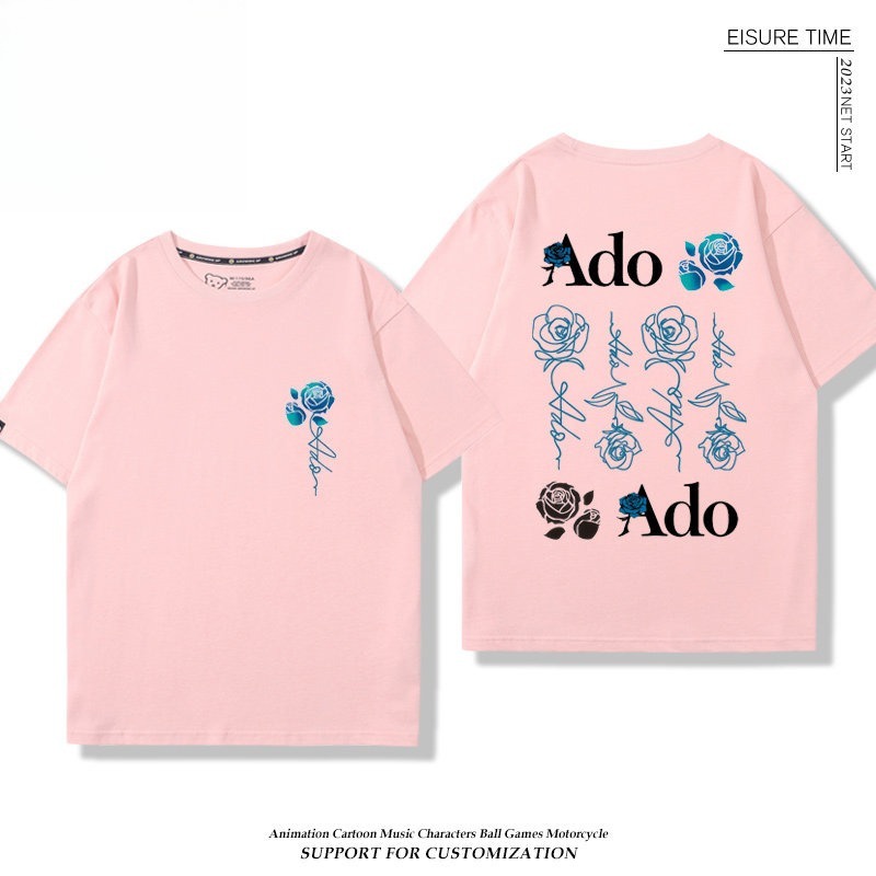 Ado歌手 2026親子情侶男女同款 印花短袖T恤