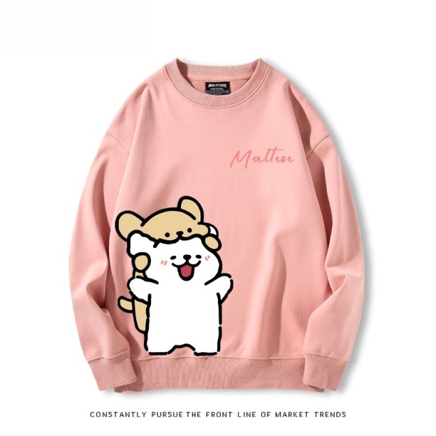 線條小狗 聯名親子情侶裝 圓領長袖