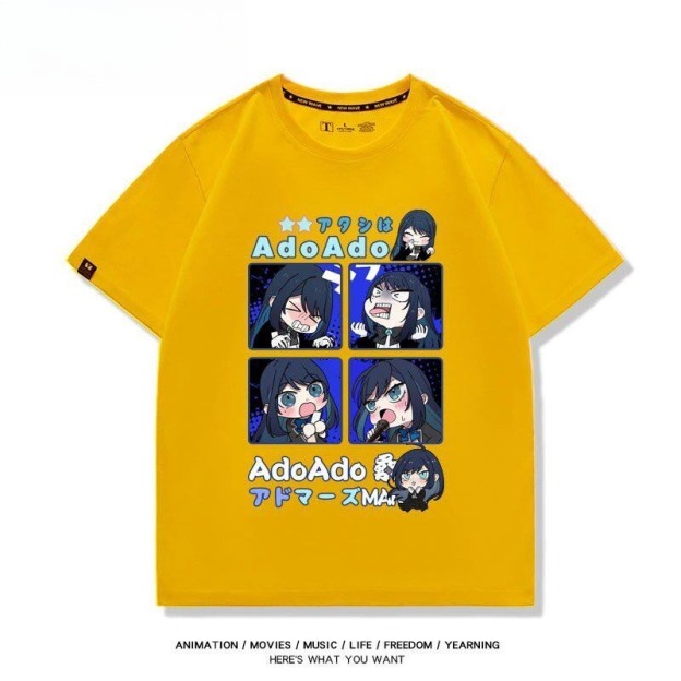 Ado歌手 2026親子情侶男女同款 印花短袖T恤