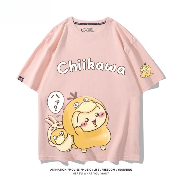 Chiikawa X 寶可夢 2026親子情侶男女同款 印花短袖T恤