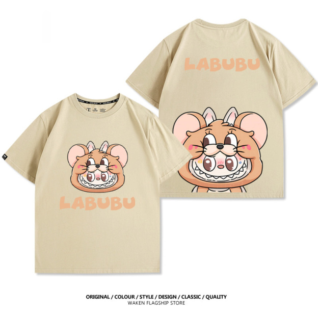 LabubuX湯姆貓與傑利鼠 印花T恤-GOODTOYSTUDIO