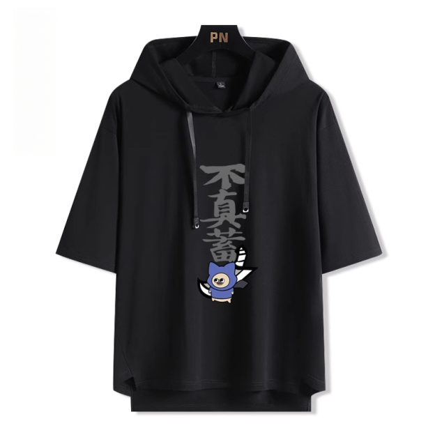 魔物獵人呆貓艾露貓搞怪  連帽短袖T恤