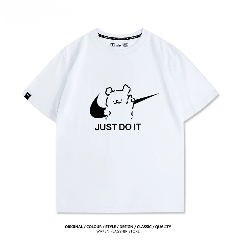 線條小狗 2025親子情侶男女同款 印花短袖T恤