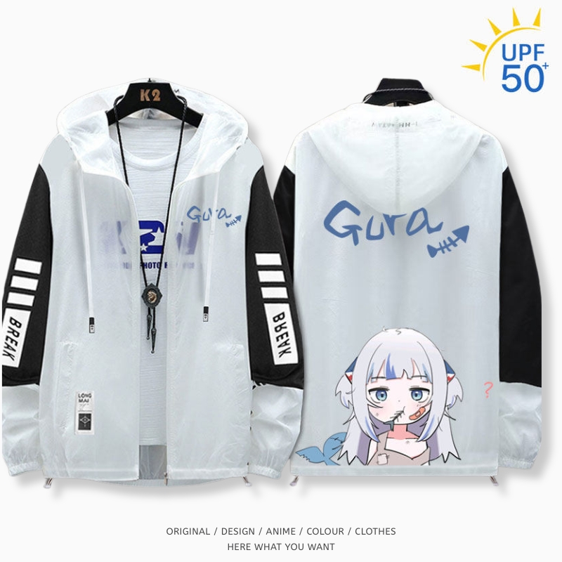 Gawr Gura 噶嗚·古拉全機能抗UV涼感防曬外套白色2