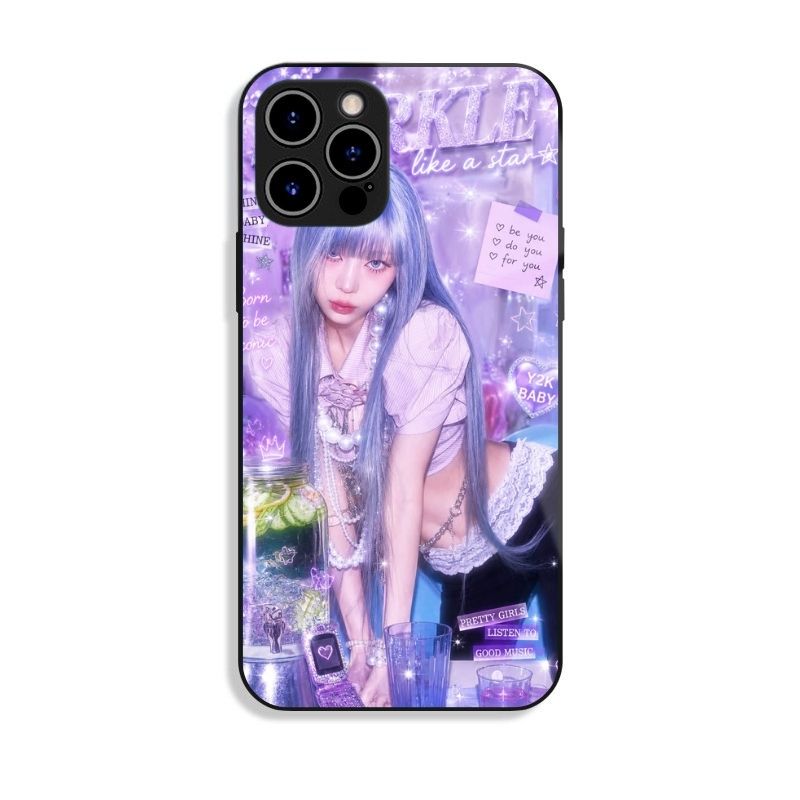 Aespa 高清鋼化玻璃手機殼