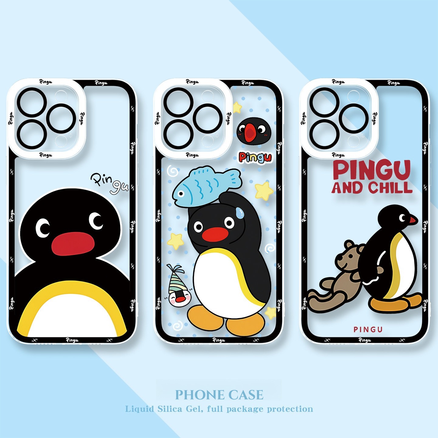 Pingu企鵝天使眼透明防摔軟殼