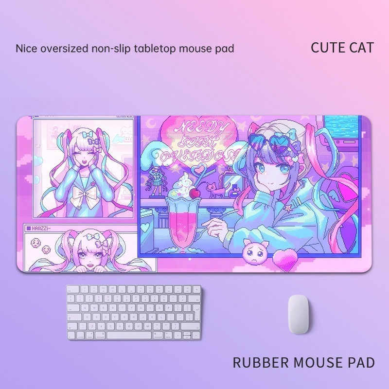 主播女孩重度依賴 主題桌墊 布質滑鼠墊