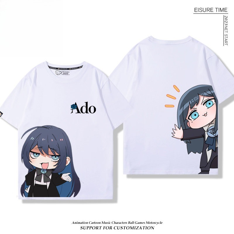 Ado歌手 2026親子情侶男女同款 印花短袖T恤