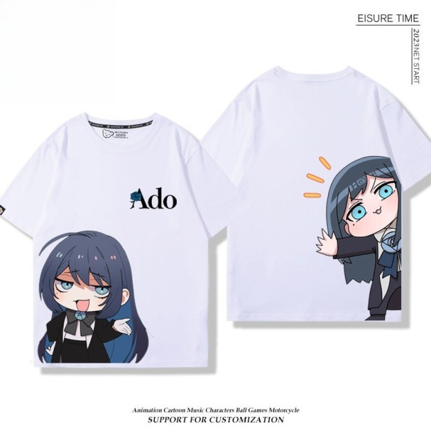 Ado歌手 2026親子情侶男女同款 印花短袖T恤