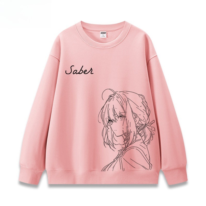 FGO呆毛fate吾王Saber 聯名親子情侶裝 圓領長袖