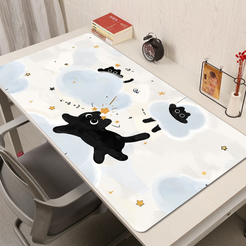 可愛星球小黑貓 主題桌墊 布質滑鼠墊-GOODTOYSTUDIO