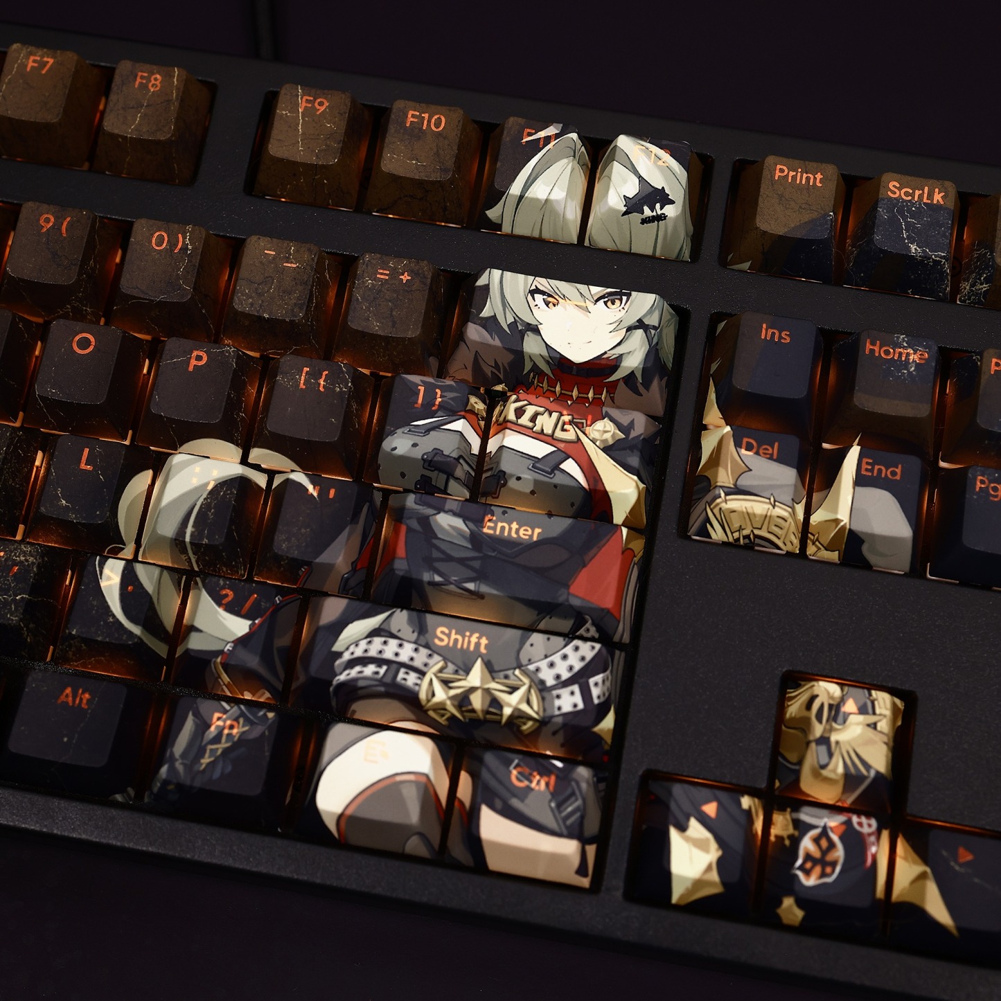 絕區零凱撒金透光RGB108鍵標準配列衛星軸鍵帽