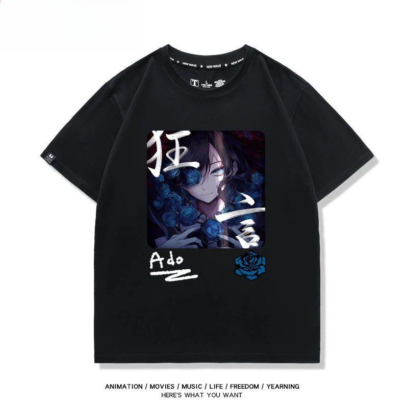 Ado歌手 2026親子情侶男女同款 印花短袖T恤