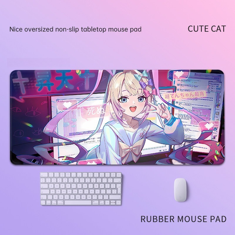 主播女孩重度依賴 主題桌墊 布質滑鼠墊