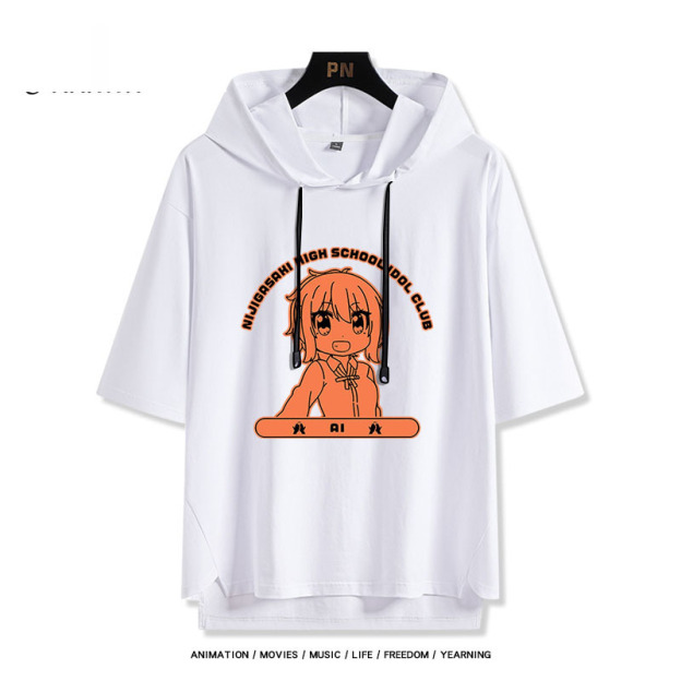 LoveLive 虹咲 虹四格動畫  連帽短袖T恤-GOODTOYSTUDIO