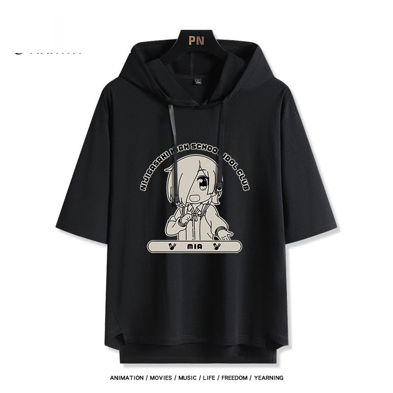 LoveLive 虹咲 虹四格動畫  連帽短袖T恤-GOODTOYSTUDIO