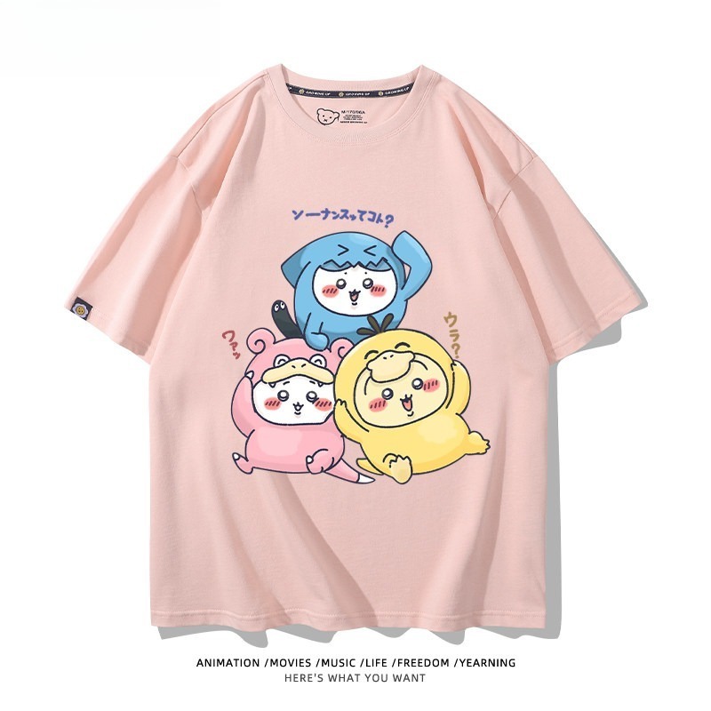 Chiikawa X 寶可夢 2026親子情侶男女同款 印花短袖T恤