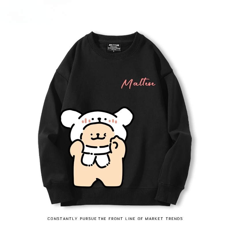 線條小狗 聯名親子情侶裝 圓領長袖