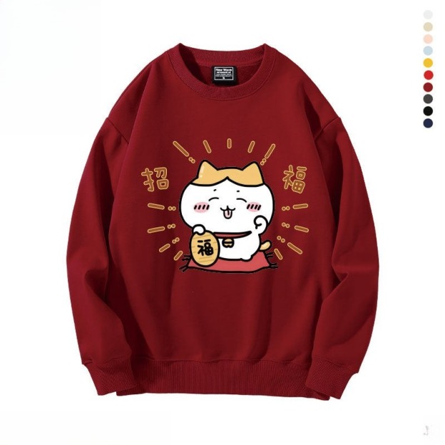 新年chiikawa 2026秋冬新款親子情侶裝 圓領長袖/連帽衛衣