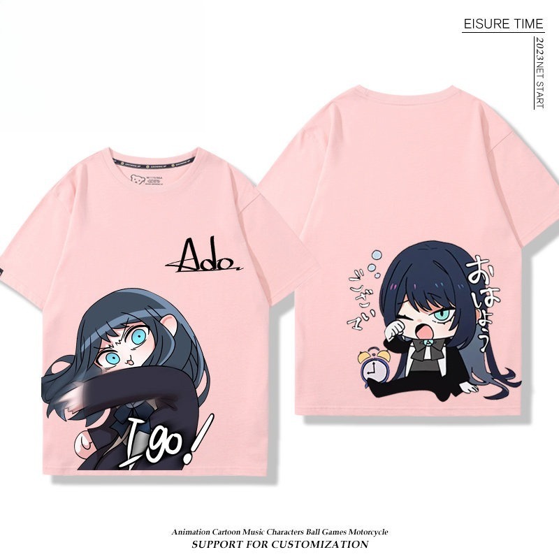 Ado歌手 2026親子情侶男女同款 印花短袖T恤