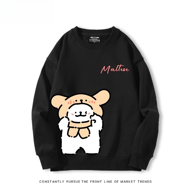 線條小狗 聯名親子情侶裝 圓領長袖