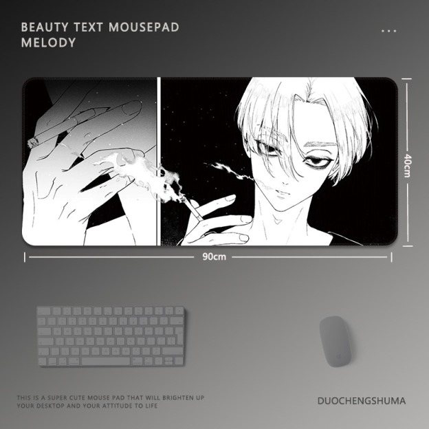 黑白動漫 主題桌墊 布質滑鼠墊-GOODTOYSTUDIO