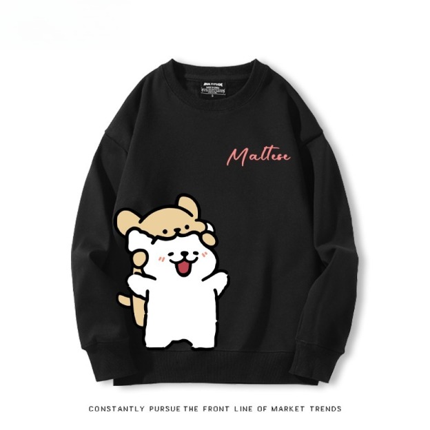 線條小狗 聯名親子情侶裝 圓領長袖