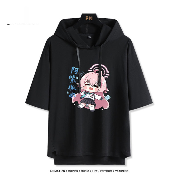 蔚藍遊戲小鳥遊星野 連帽短袖T恤-GOODTOYSTUDIO