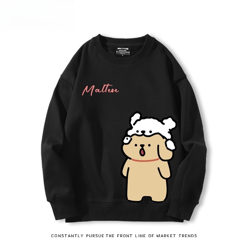 線條小狗 聯名親子情侶裝 圓領長袖