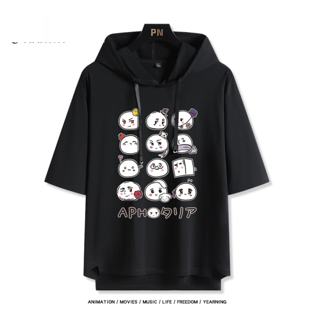 APH黑塔利亞 連帽短袖T恤-GOODTOYSTUDIO