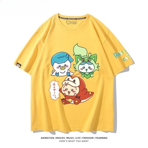 Chiikawa X 寶可夢 2026親子情侶男女同款 印花短袖T恤