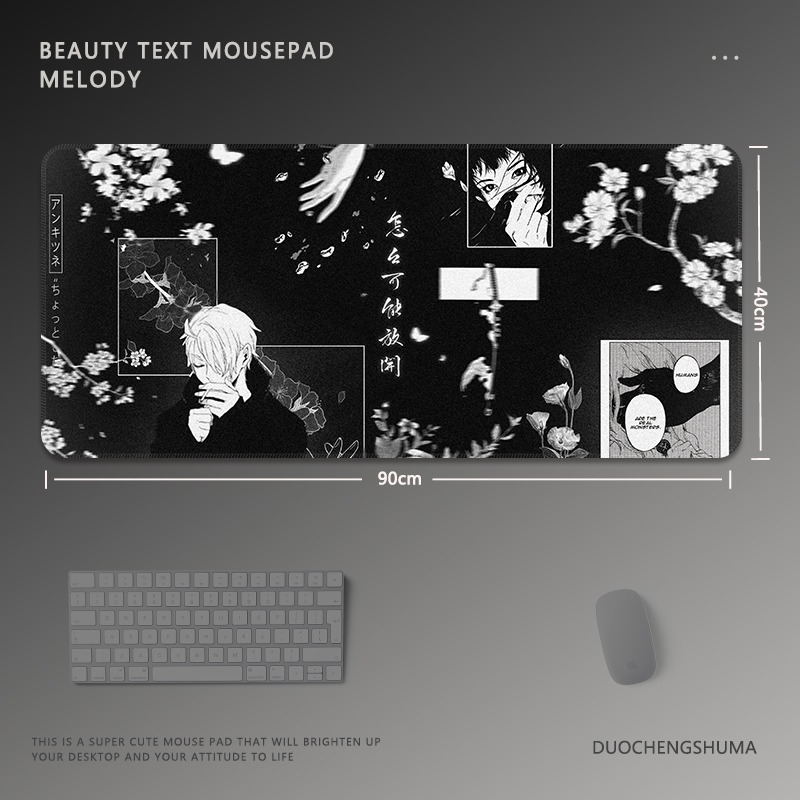 黑白動漫 主題桌墊 布質滑鼠墊-GOODTOYSTUDIO