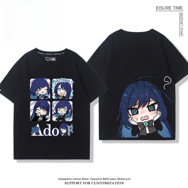 Ado歌手 2026親子情侶男女同款 印花短袖T恤