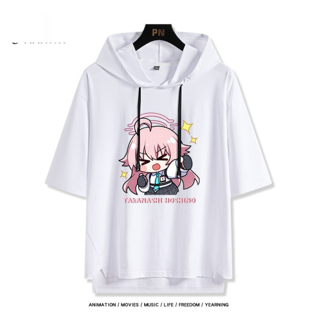 蔚藍遊戲小鳥遊星野 連帽短袖T恤-GOODTOYSTUDIO