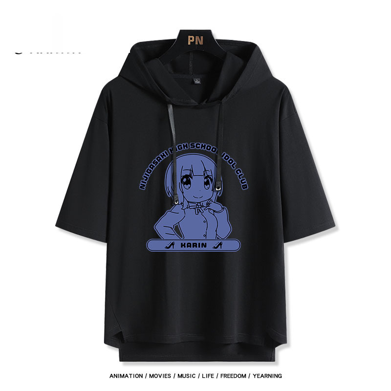 LoveLive 虹咲 虹四格動畫  連帽短袖T恤-GOODTOYSTUDIO