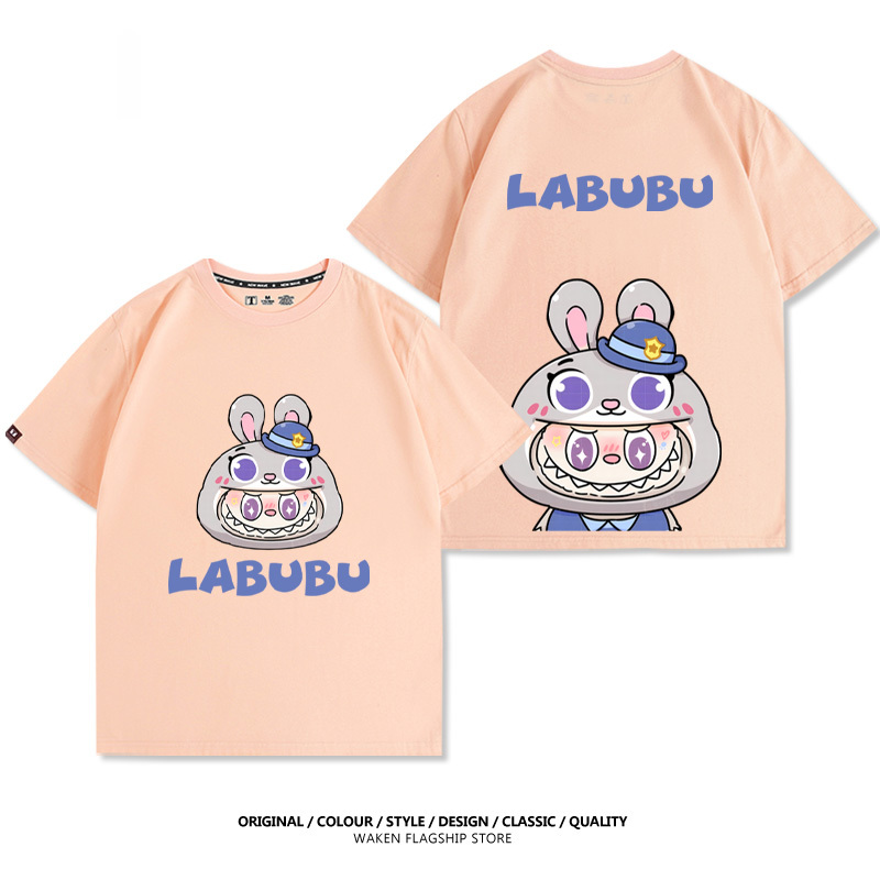 LabubuX瘋狂動物城 印花T恤-GOODTOYSTUDIO
