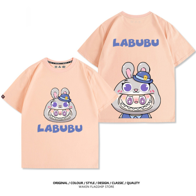 LabubuX瘋狂動物城 印花T恤-GOODTOYSTUDIO
