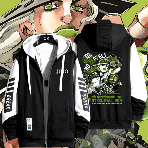 JoJo的奇妙冒險 飆馬野郎 手繪連帽衫 春秋舒適外套