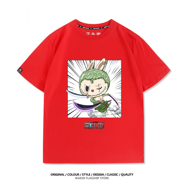 LabubuX海賊索隆 印花T恤-GOODTOYSTUDIO