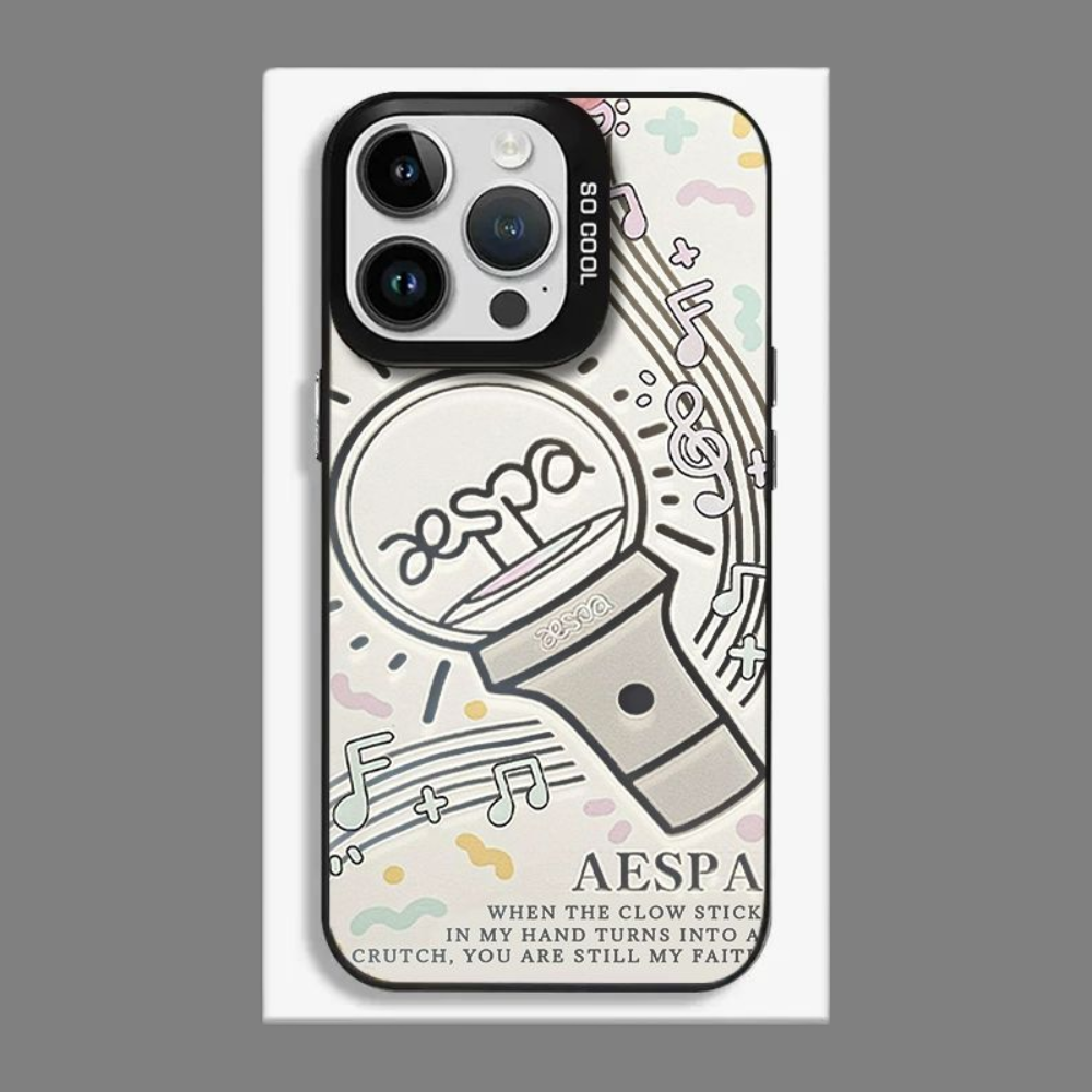 Aespa彩銀線條漸變防摔手機殼