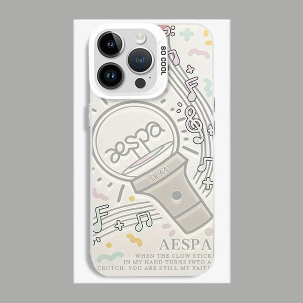 Aespa彩銀線條漸變防摔手機殼